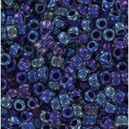 Toho seed beads 8/0 round Inside-Color Rainbow Crystal/Tanzanite-Lined - TR-08-181